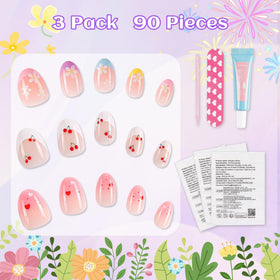 Kawyehu kids press-on nails collection shows patterns for cute pretend-play manicures