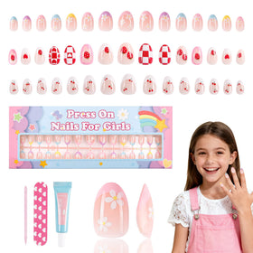 Kawyehu kids press-on nails collection in three styles for quick fashion play.