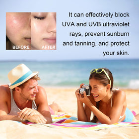 KAXIMIGEFU sunscreen applied to ears and arms for full-body protection.
