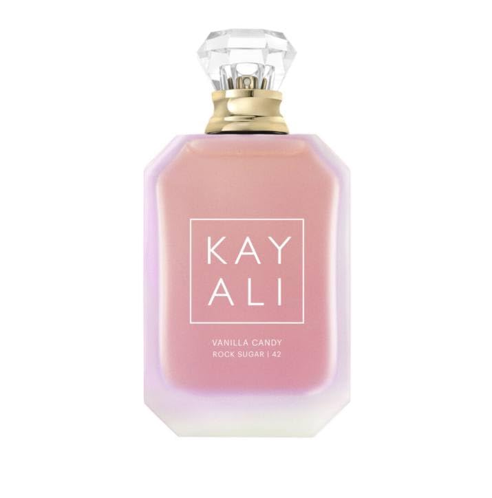 Kayali Vanilla Candy Rock Sugar 42 bottle with ombré glass, a chic everyday fragrance.