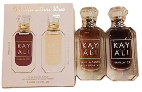 Kayali vanilla duo packaging showcases two versatile vanilla scents.