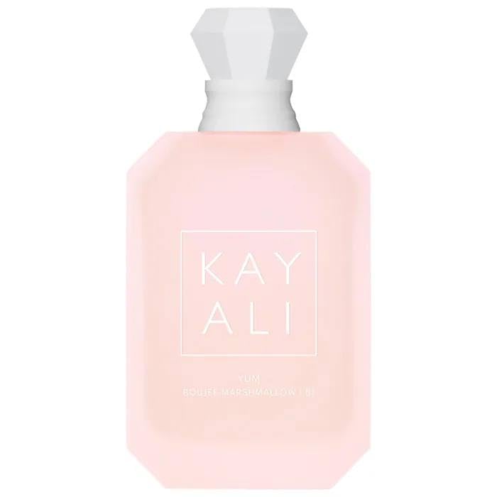 KAYALI Yum Boujee Marshmallow 81 bottle pour showing warm gourmand vibe for evenings