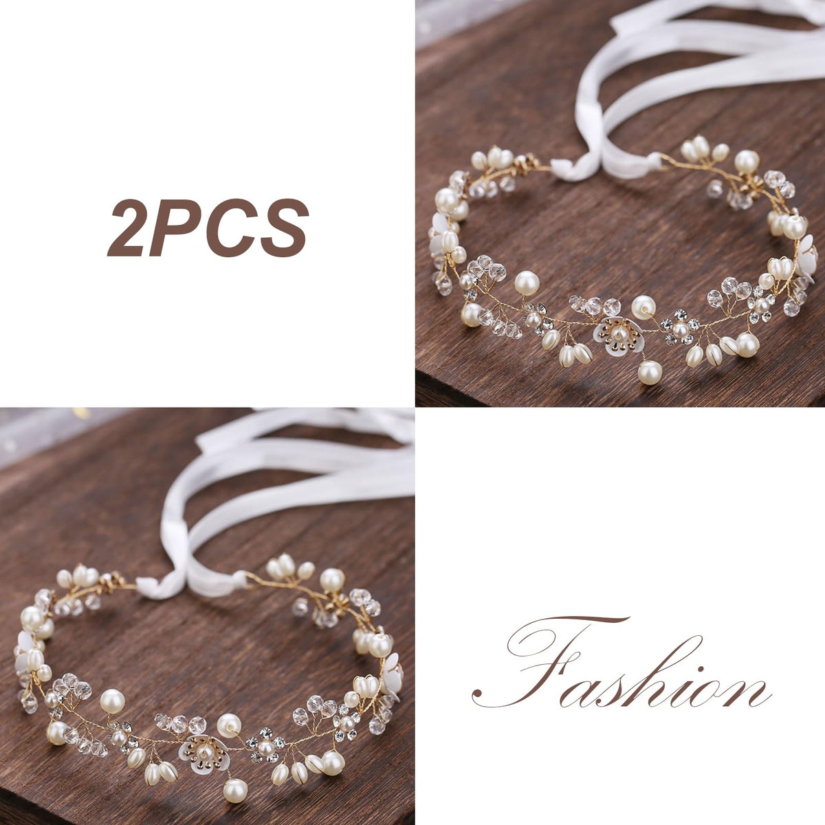 KAYZON adjustable one-size headband, flexible fit for bride, bridesmaids, or flower girls.