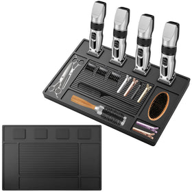 KBVASOTZ magnetic barber mat with 4-slot organization for clippers and tools