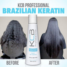 Applying KCB Keratin at home for smoother, frizz-controlled hair.