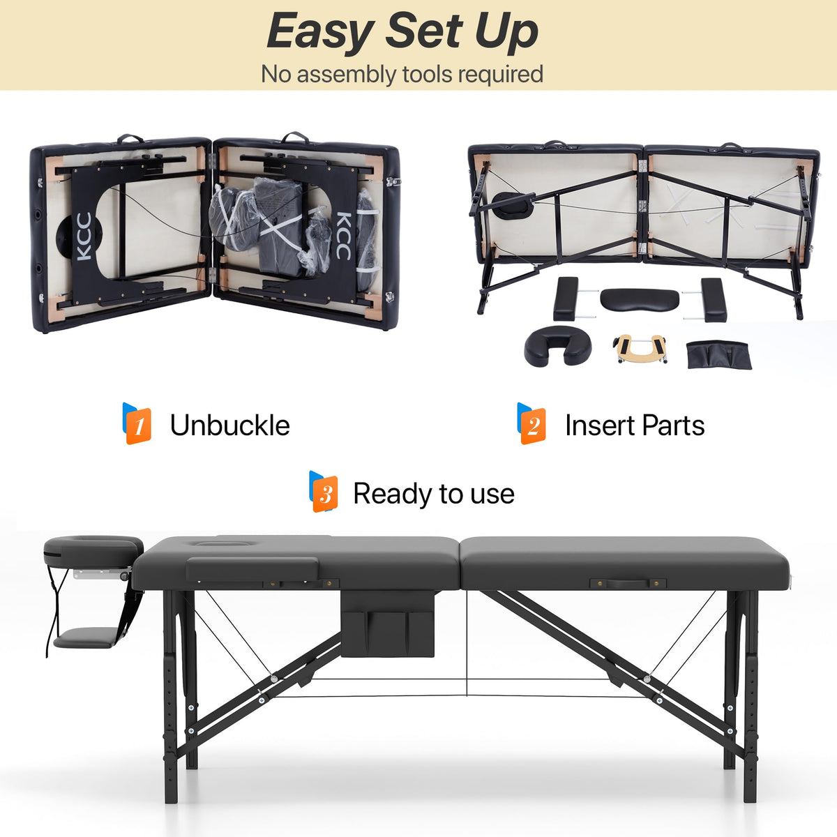 KCC Memory Foam Massage Table carrying bag enables effortless transport
