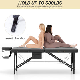 KCC Memory Foam Massage Table folded for easy transport