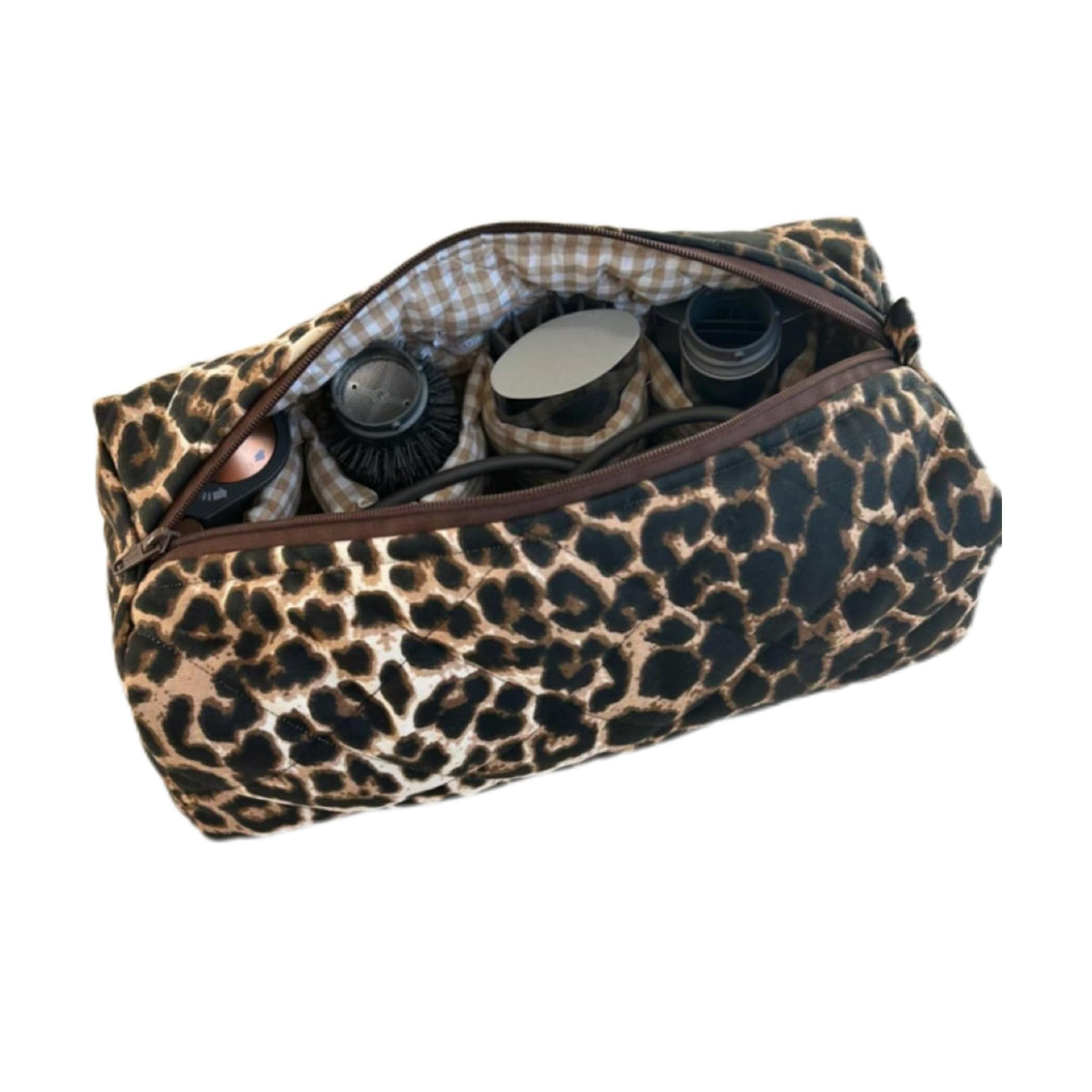 KCWVSIE leopard floral travel case for Dyson Airwrap compatibility keeps tools organized