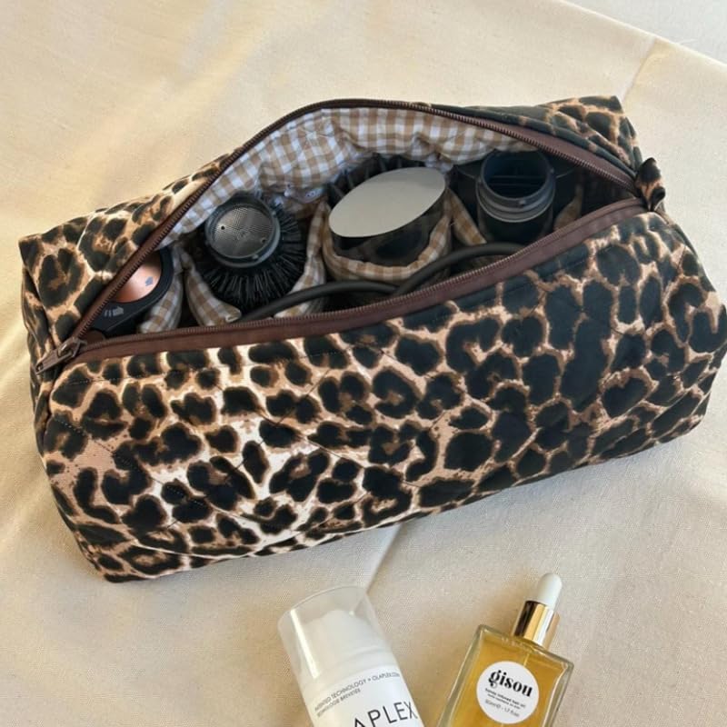 KCWVSIE Travel-ready leopard floral case fits large tools and daily essentials