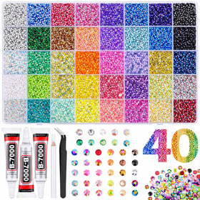KCZ 40-color 3mm flatback rhinestones with jelly sparkle for versatile decorating on fabric and accessories