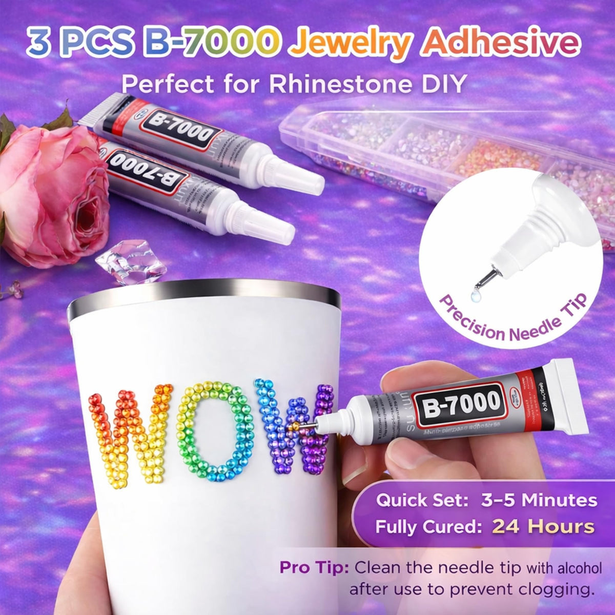 KCZ jelly finish rhinestones close-up ideal for nail art inspiration