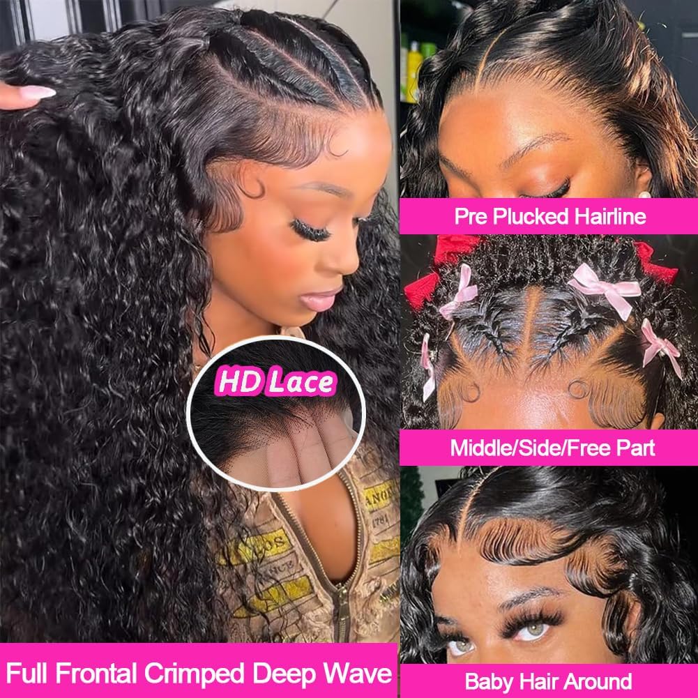 Kdmidun 13x6 deep wave wig side part showing versatile styling options