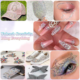 Kdpuei bedazzling kit tools and glue enable precise, secure application.