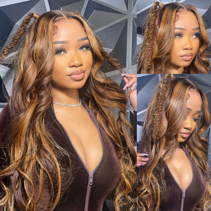 KeaBalo honey blonde ombre lace-front wig offers glossy shine and easy styling
