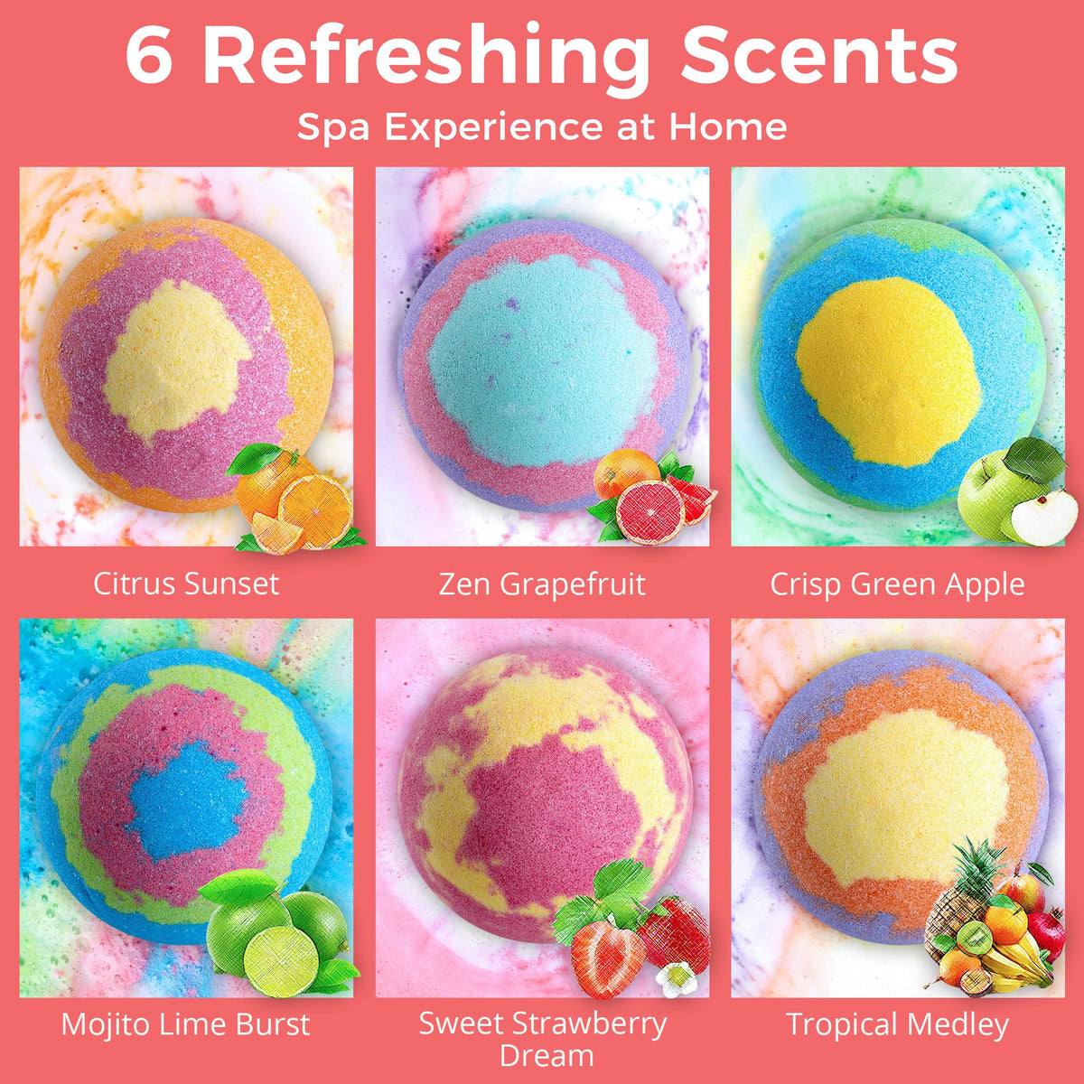 Kean Beauty colorful water from six fruit-scented fizzies.