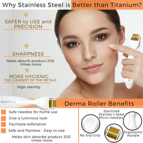 KEAPURE Derma Roller Body close-up for full-body use and better product absorption.