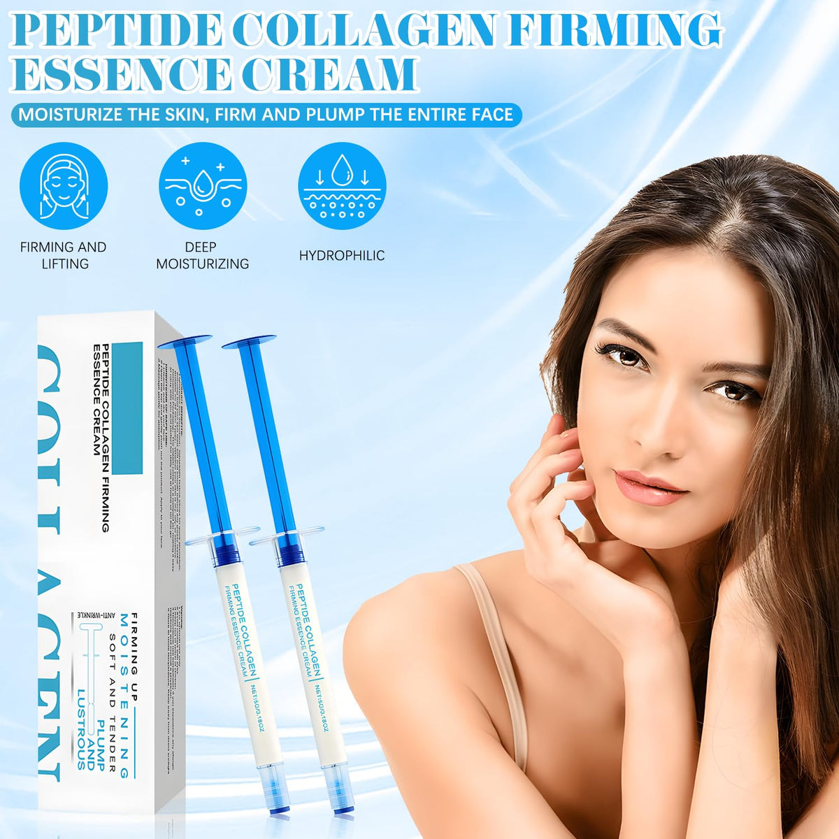 KEBEGE Polypeptide Cream texture close-up shows lightweight, non-greasy feel for daily use.