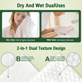 KeeiZoes disposable face towels large size, ready for multiple uses.