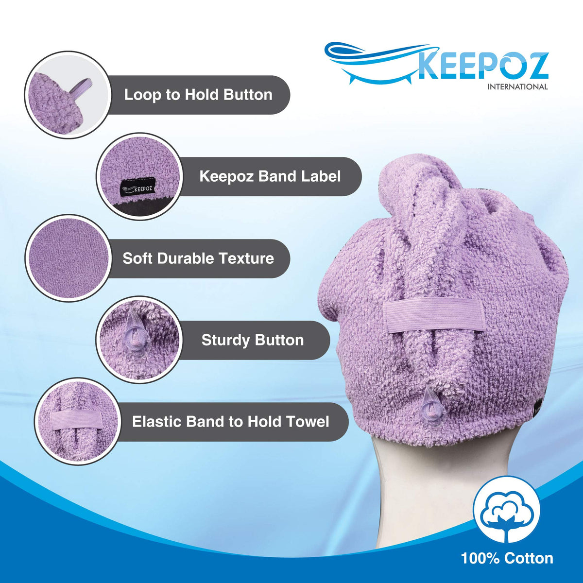 Ideal for humid climates, keeps hair neat during spa-like routines