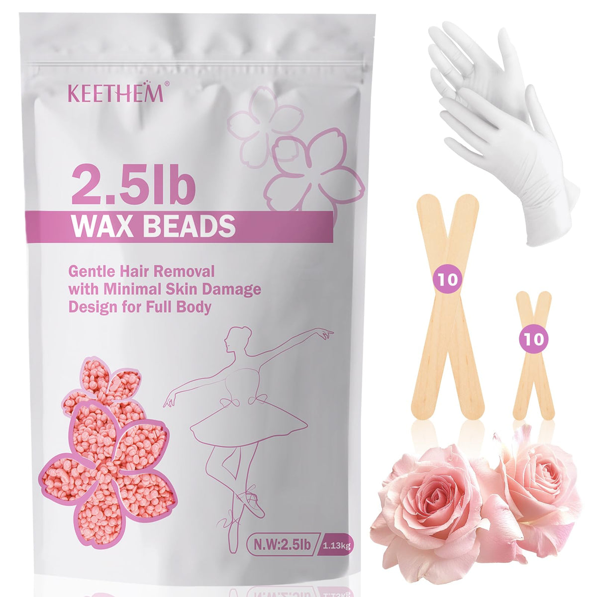Keethem wax beads bulk pack for at-home waxing sessions