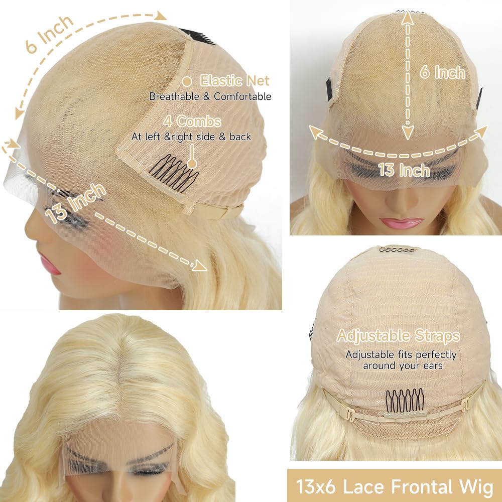 KEGOO 13x6 lace-front cap detail offering wider parting and breathability