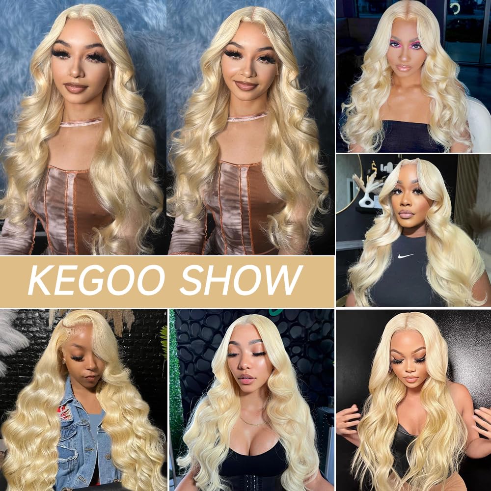 KEGOO HD lace-front wig with transparent lace for seamless scalp look