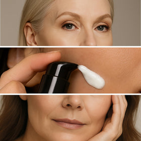 Kehlya Beauty color-changing foundation being applied and blended for a seamless finish.
