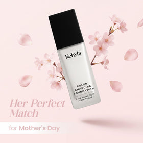 Kehlya Beauty color-changing foundation swatch on skin showing even tone and hydration.
