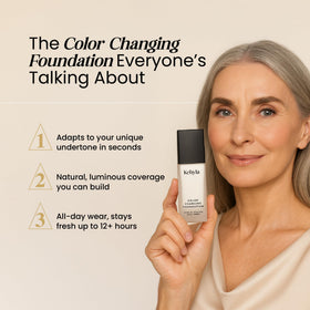 Kehlya Beauty color-changing foundation texture and finish for a natural look.