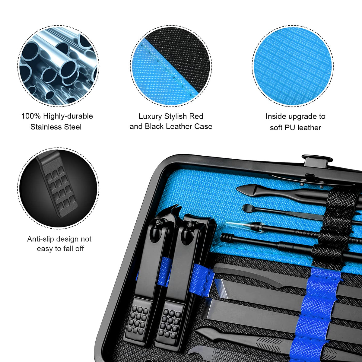 Keiby Citom black steel tool set offers rust resistance and durability.