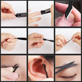 Keiby Citom portable manicure kit shown in open case for travel.