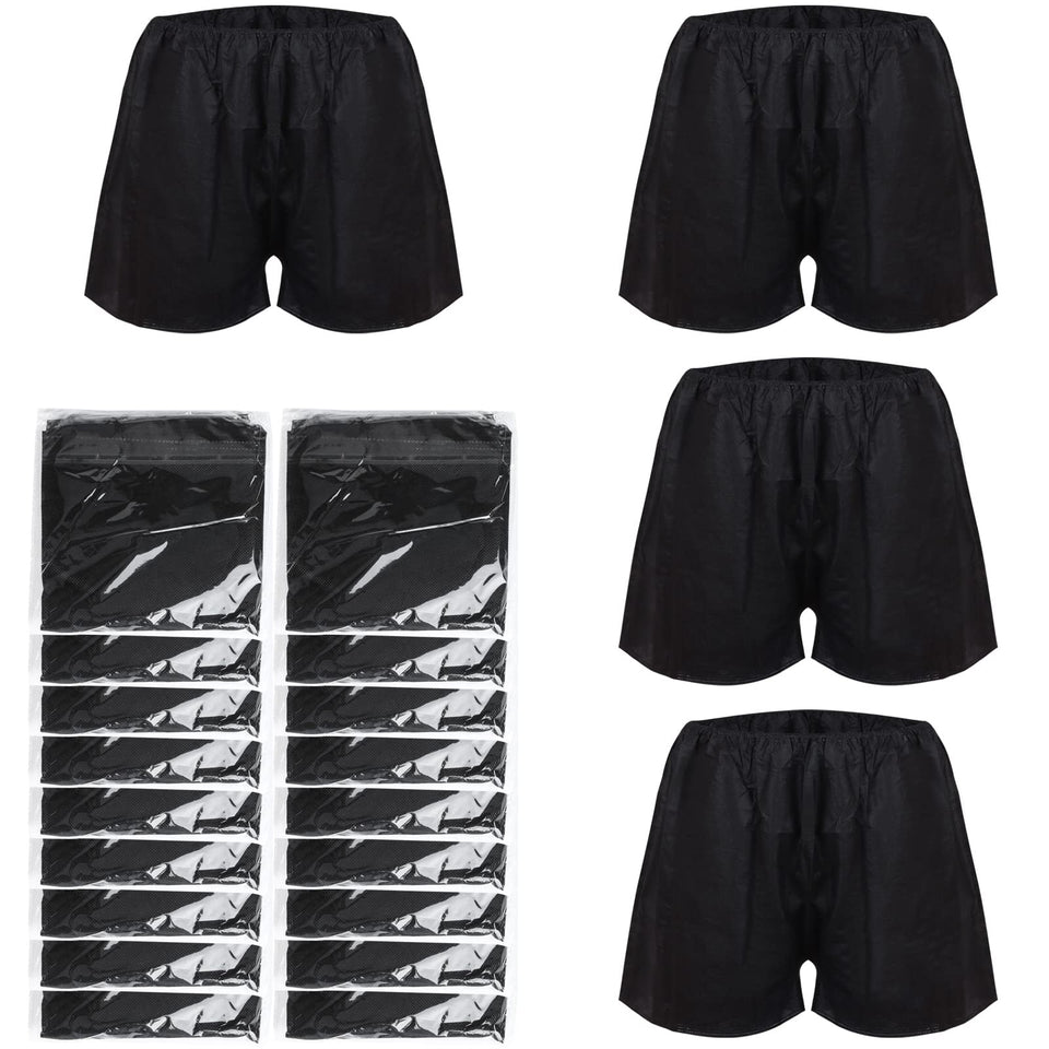 Kekafu 50pcs disposable men boxer shorts, packaged front view, convenient for travel and hygiene.
