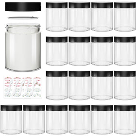 Keketin 8oz clear glass jar with black lid closeup for airtight storage