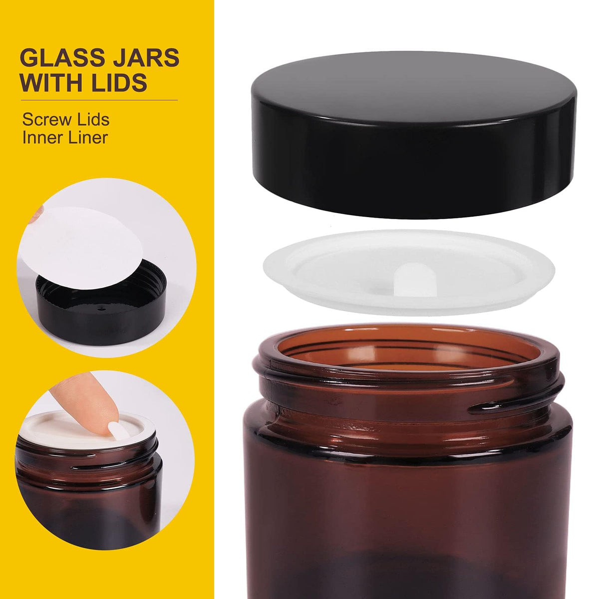 Keketin amber jar seals tightly for travel-friendly storage.