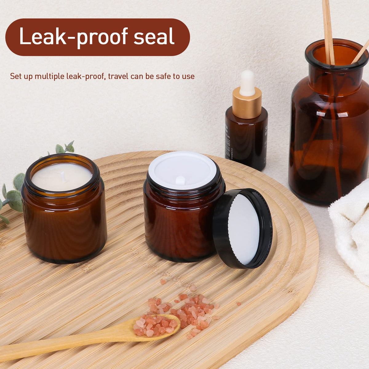 Keketin screw-lid amber jar shows durable glass and secure storage.