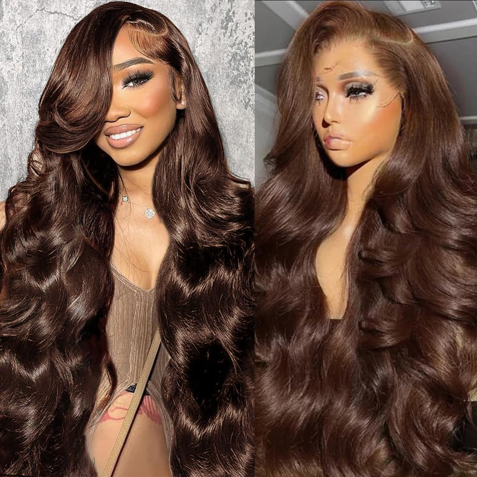 KEKEYY 28 inch chocolate brown lace front wig with baby hair for a natural daily look
