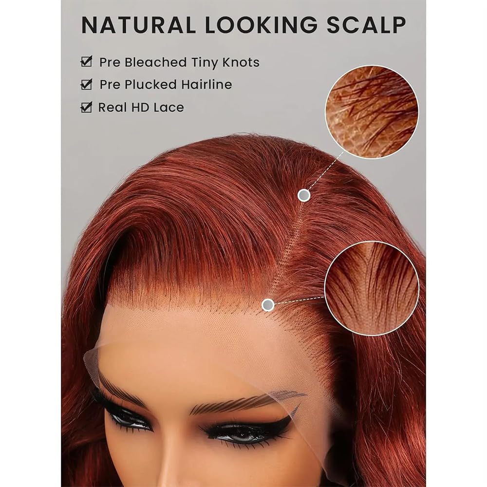 KEKEYY 28 inch reddish-brown wig ideal for daily wear and events