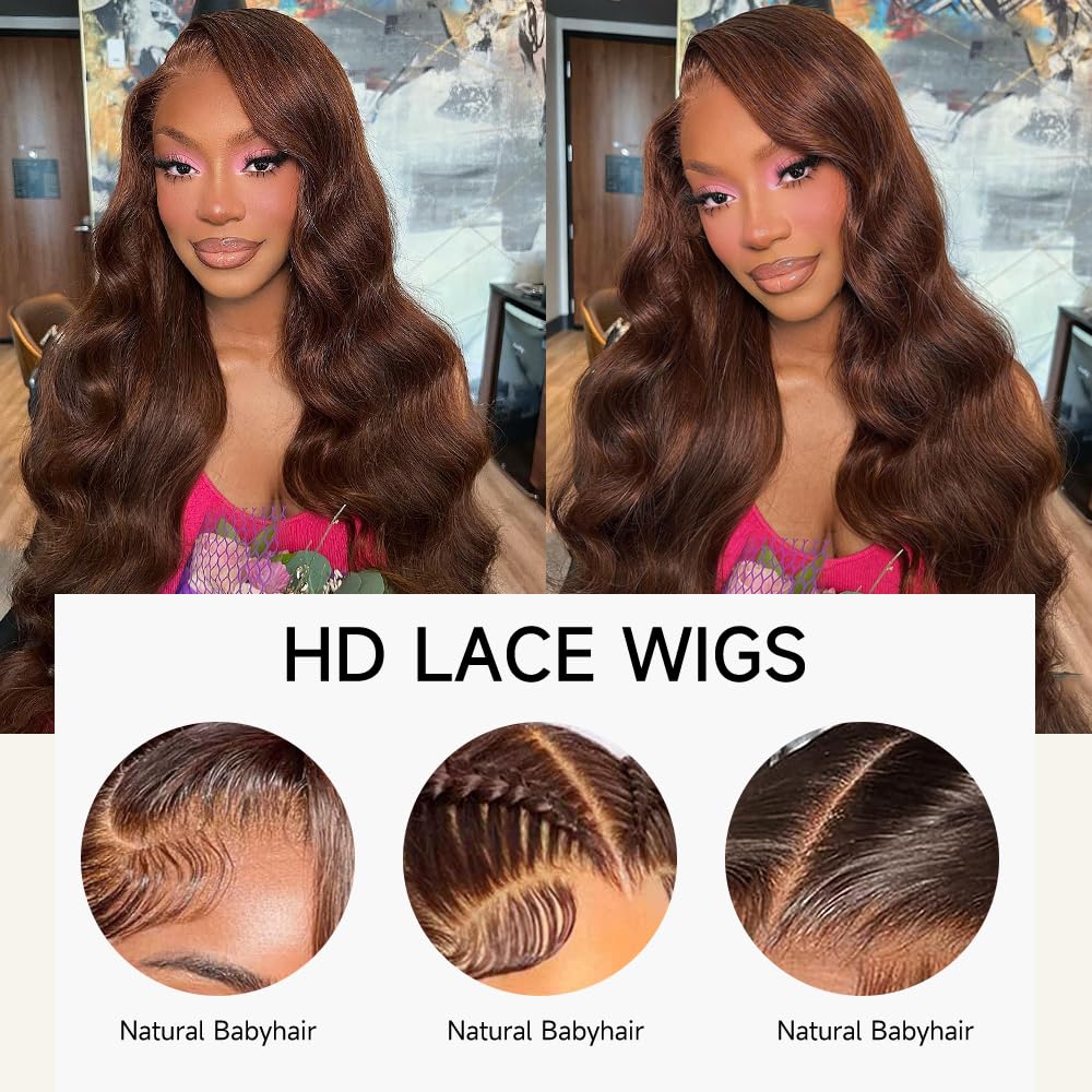KEKEYY body wave HD lace front wig highlighting volume and natural shine for everyday style