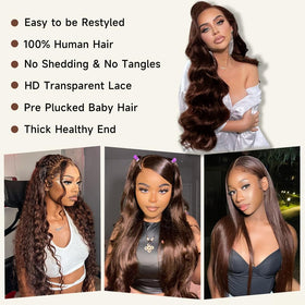 KEKEYY pre-plucked natural hairline for seamless, undetectable scalp appearance