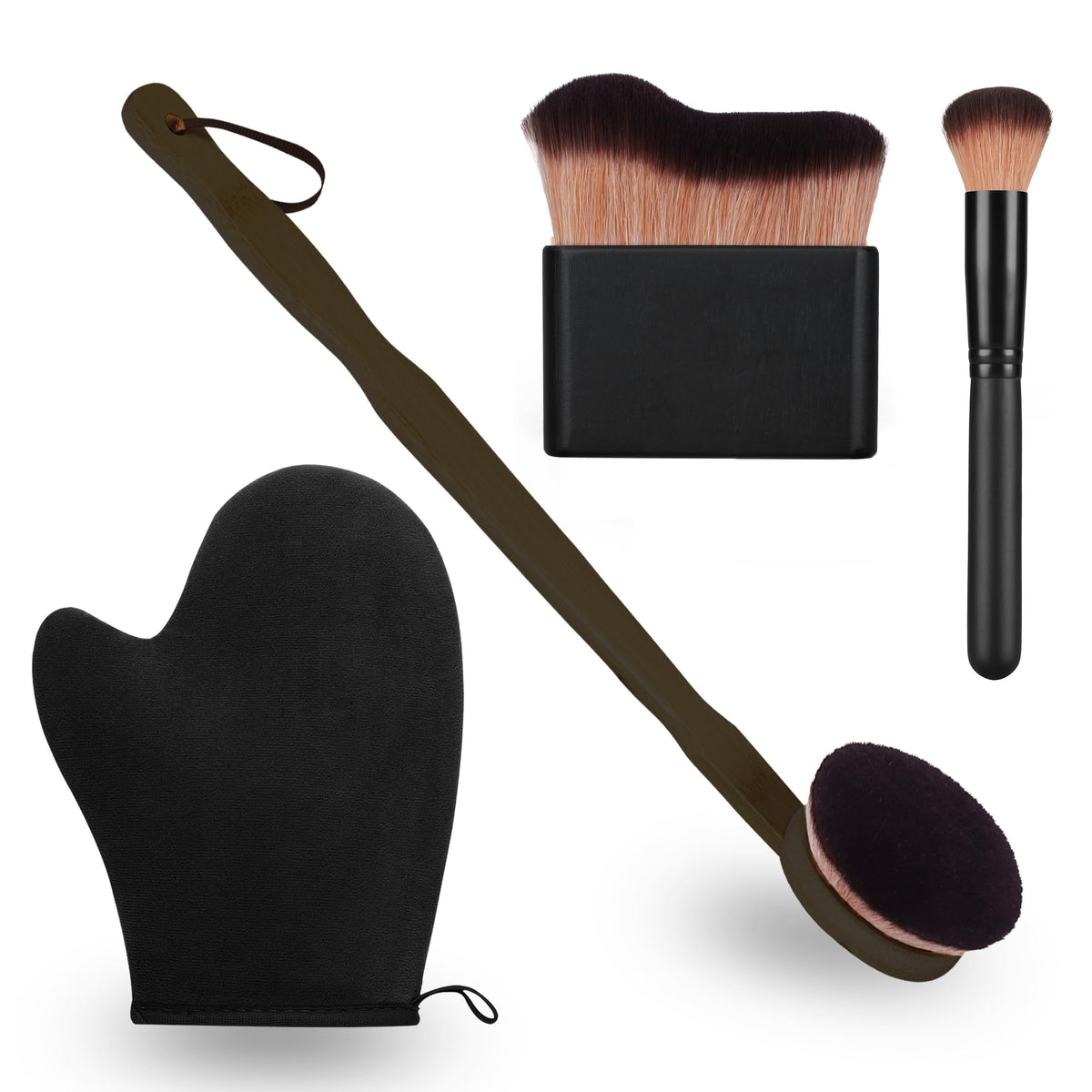KELILO 4-in-1 self-tanning mitt kit for even body coverage.