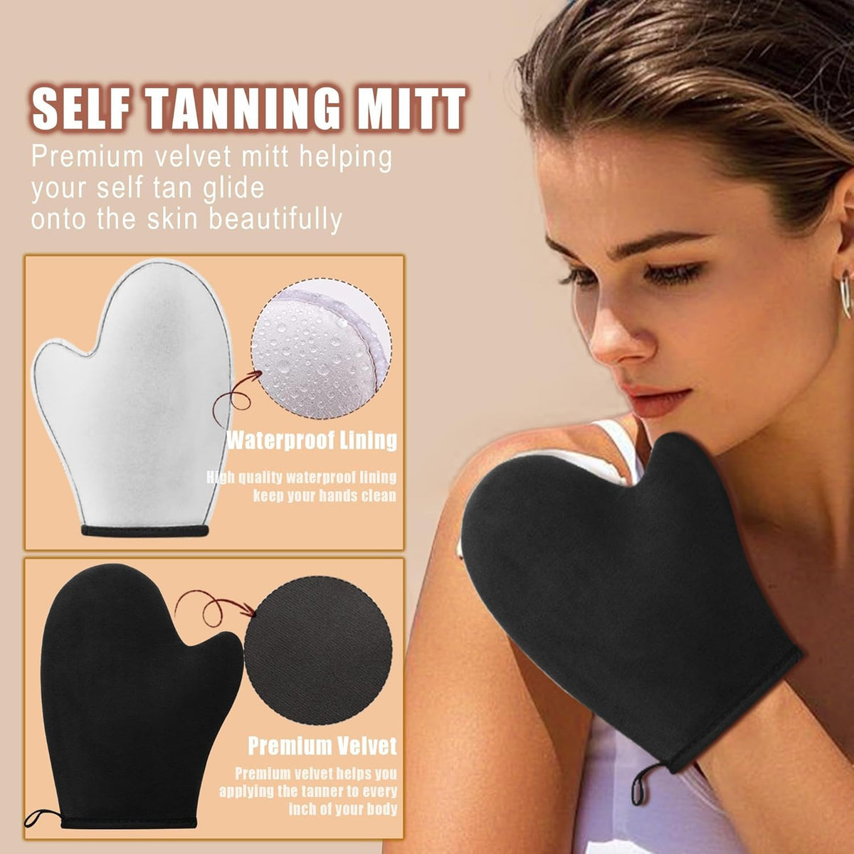 KELILO kabuki brush for self tanner provides precise, streak-free blending.