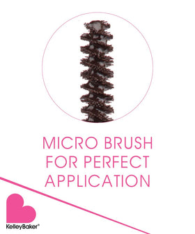 Kelley Baker Tinted Brow Gel Brown swatch demonstrates long-wear, smudge-resistant color.