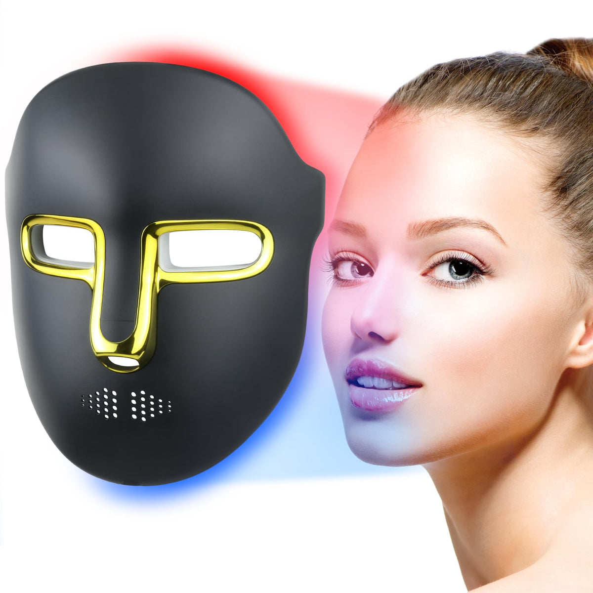 Kelyoo red light mask front view with full LED coverage for anti-aging use.