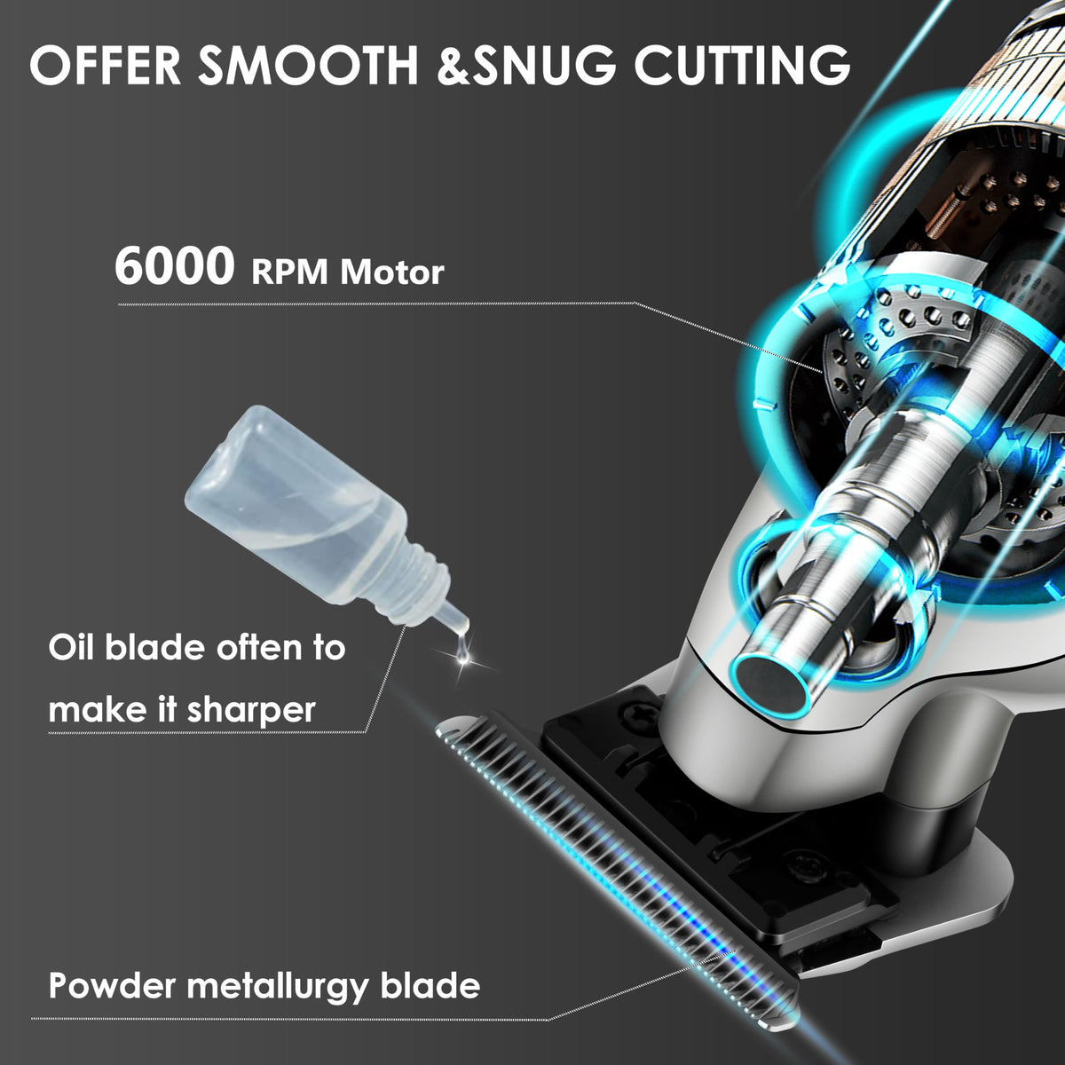 KEMEI 2293 LED display indicates battery level during cordless use.