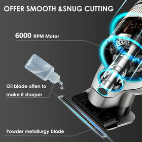 KEMEI 2293 LED display indicates battery level during cordless use.
