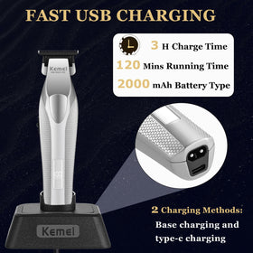KEMEI 3023-702 ceramic and DLC blades for sharp cuts.