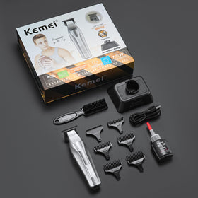 KEMEI 3023-702 hex-pattern body ensures grip.