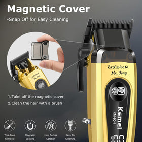 KEMEI 90-4 high-torque 11500 RPM motor delivers smooth cuts.