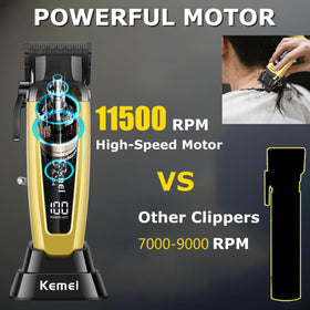 KEMEI 90-4 cordless hair trimmer for flexible at home grooming.