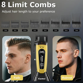 KEMEI 90-4 removable magnetic head cover for quick cleaning.
